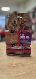 Harnais rouge chat