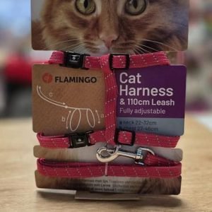 Harnais rouge chat